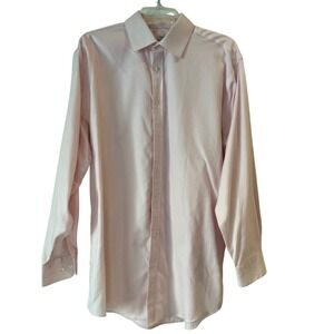 Joseph Abboud Pink Non Iron Regular Fit Dress Shirt Men 16 32 33 Cotton